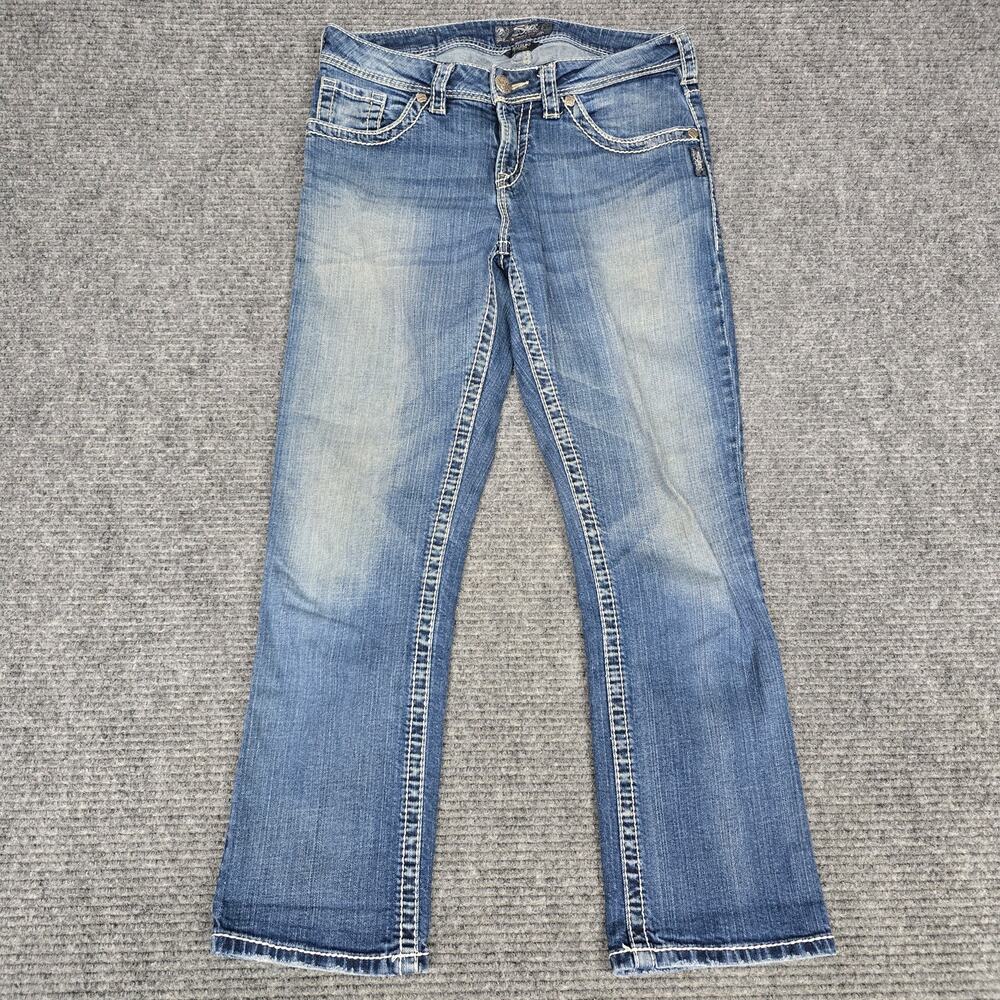 Silver Jeans Natsuki Capri Womens 29 Blue Thick Stitch Stretch Y2K